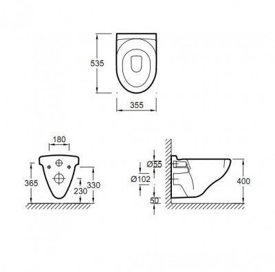 JACOB DELAFON COLLECTIVE E1755-00 унитаз подвесной, белый