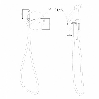 Гигиенический душ со смесителем Abber Emotion AF8826G золото матовое