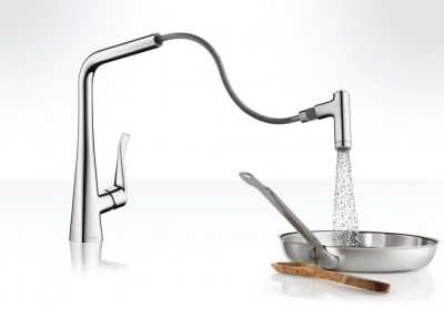 Hansgrohe Metris 14820000 смеситель для кухни (с выдвижным изливом), хром