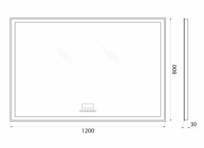 Зеркало с встроенным светильником и сенсорным выключателем Belbagno spc-grt-1200-800-led-tch-rad
