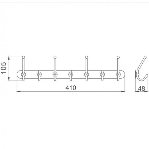 Вешалка для полотенец Haiba HB201-7 (металл) хром