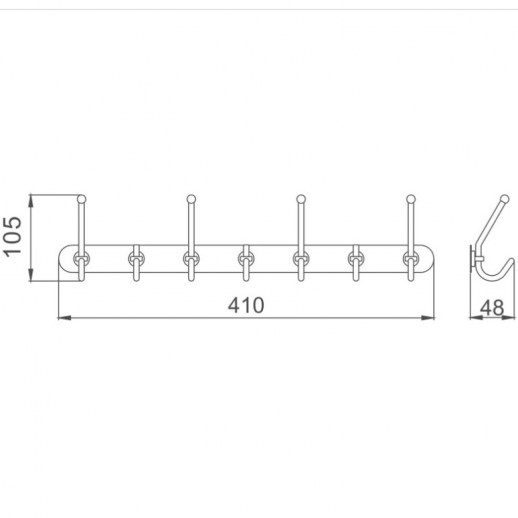 Вешалка для полотенец Haiba HB201-7 (металл) хром