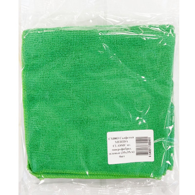 Салфетки универсальные MERIDA CLASSIC из микрофибры, зеленые (35х35 см), 4 шт