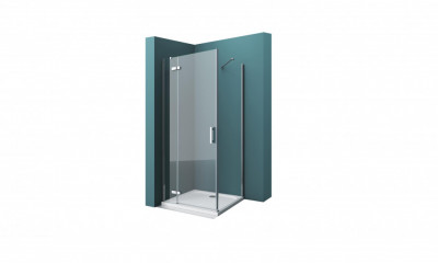 Душевой уголок Belbagno kraft-ah-12-80/100-c-cr-l, левосторонняя, прямоугольная, 120х90х195 см