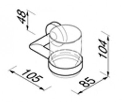 Geesa Nemox 916502-02 стаканчик настенный, стекло/хром