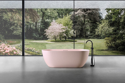 Ванна из искусственного камня Abber Frankfurt 170x75 AM9941MP розовая матовая овальная