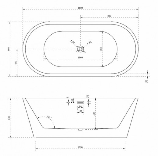 Акриловая ванна ABBER AB9203-1.6