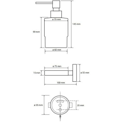 Дозаторы жидкого мыла Bemeta Hematit 159109102 антрацит глянец