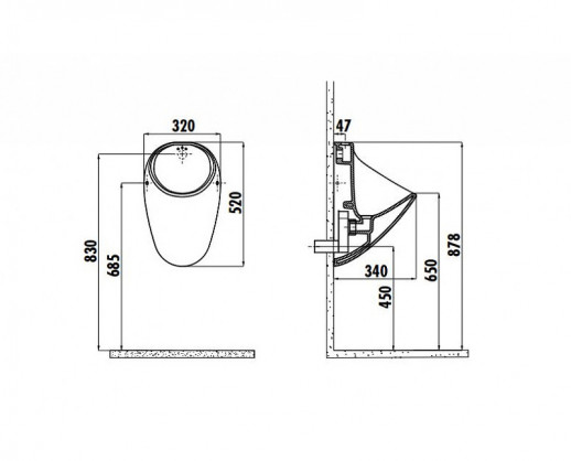 Писсуар Creavit TP635-00CB00E-0000 подвесной белый