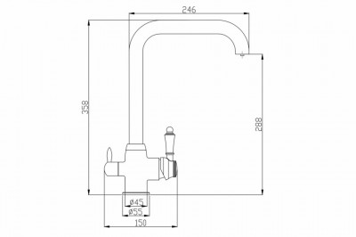 Смеситель для кухни ZORG Steel Hammer (SH 725 INOX), рычажный, классический