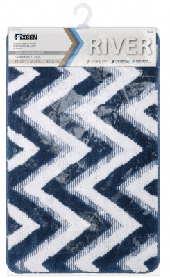 Коврик для ванной Fixsen River темно-синий 50х80 см. ( FX-5004M)