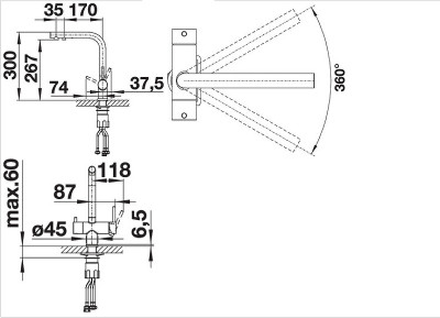 Кухонный смеситель Blanco Fontas II 525140 Алюметаллик