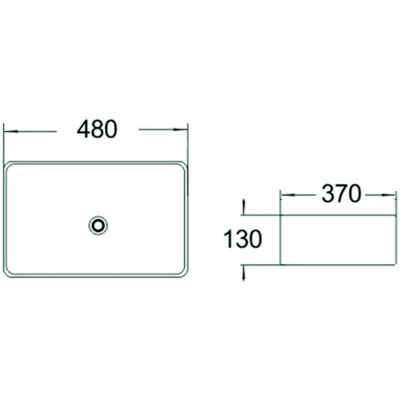 Раковина-чаша SantiLine 48 SL-1010MB Черная матовая Накладная Прямоугольная