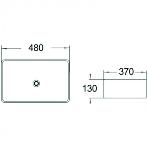 Раковина-чаша SantiLine 48 SL-1010MB Черная матовая Накладная Прямоугольная