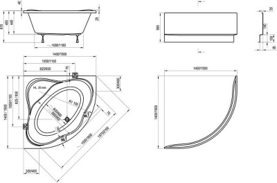 RAVAK C651000000 Ванна NewDay 140 см, белая