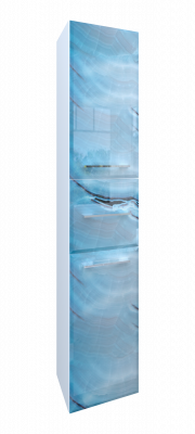 Шкаф-пенал в ванную Marka One Visbaden 30П 2д. 1в.я. Blue marble L (У73179)