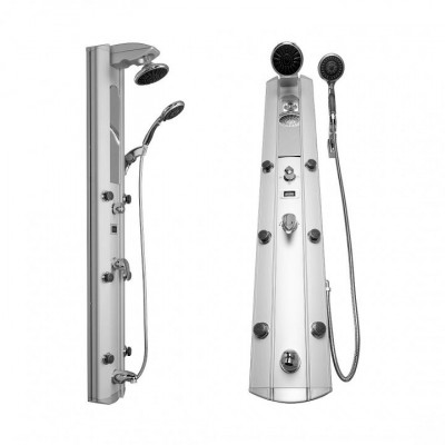 Kanggu S2528 00152045 душевая панель с изливом, стекло/профиль хром