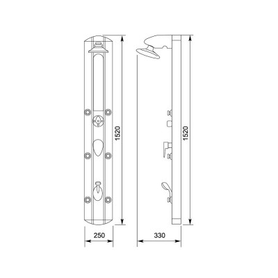 Kanggu S2528 00152045 душевая панель с изливом, стекло/профиль хром