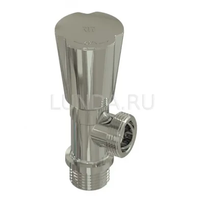 Вентиль для подключения сантехнических приборов, латунный, хромированный, РосТурПласт НР 1/2х3/4 (36005)