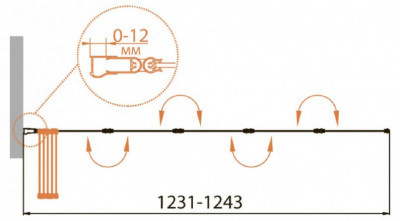Шторка на ванну Cezares Relax RELAX-V-5-120/140-C-Bi, 120 х 140 см, стекло прозрачное, цвет профиля серый