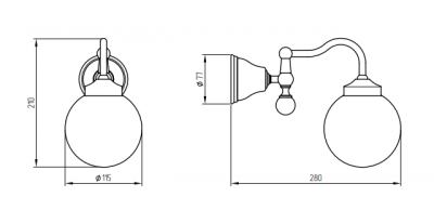 MIGLIORE Provance 17675 светильник настенный плафон шар, керамика с декором/хром