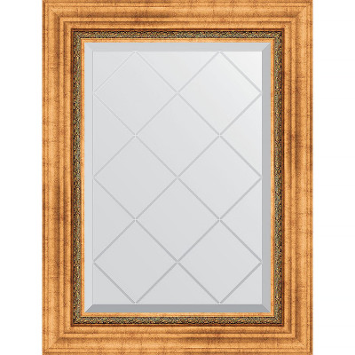 Зеркало настенное Evoform ExclusiveG 74х56 BY 4017 с гравировкой в багетной раме Римское золото 88 мм