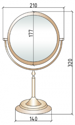 Boheme Medici 502 косметическое зеркало, оптическое, настольное, бронза