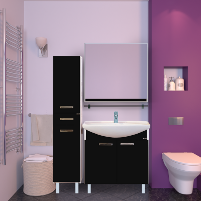 Тумба под раковину Misty Джулия 85 прямая черная (Л-Джу01085-0210Пр)