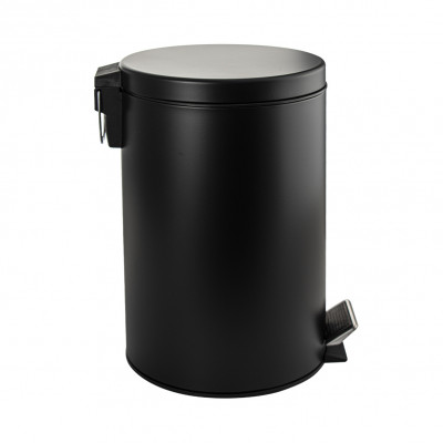 Ведро 12 л, круглое с педалью, черный, нерж сталь марки 410, САНАКС (2412)