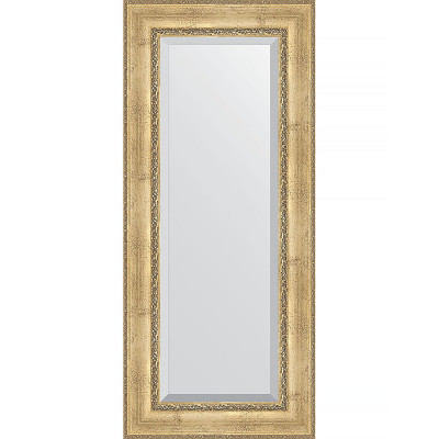 Зеркало настенное Evoform Exclusive 142х62 BY 3532 с фацетом в багетной раме Состаренное серебро с орнаментом 120 мм