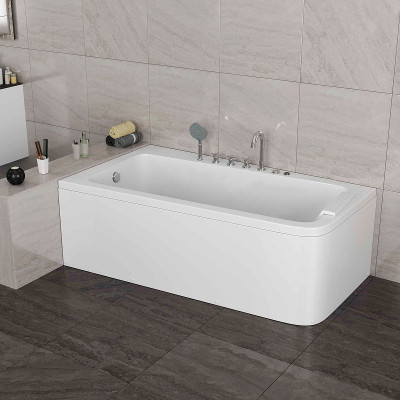 Акриловая ванна Grossman 170х95 GR-17095-1L с гидромассажем асимметричная