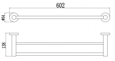 Полотенцедержатель двойной Savol S-005648 нерж сталь сатин