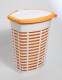 Корзина для белья Primanova с крышкой белая с оранжевым чехлом, 47х36х60 см пластик/ткань M-E44-01-08  (M-E44-01-08)