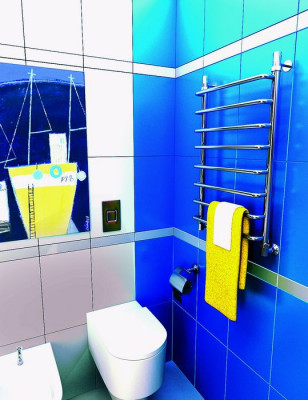 ТЕРА ПСБ-09-04 водяной полотенцесушитель МОСТ 400х800, хром