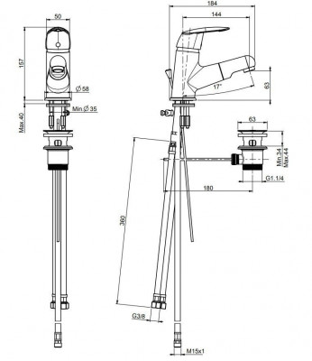 Смеситель для раковины FIMA Carlo Frattini Serie 2 F3201/BECR выдвижной хром