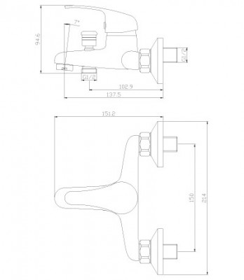 Смеситель Rossinka Y35-31 для ванны
