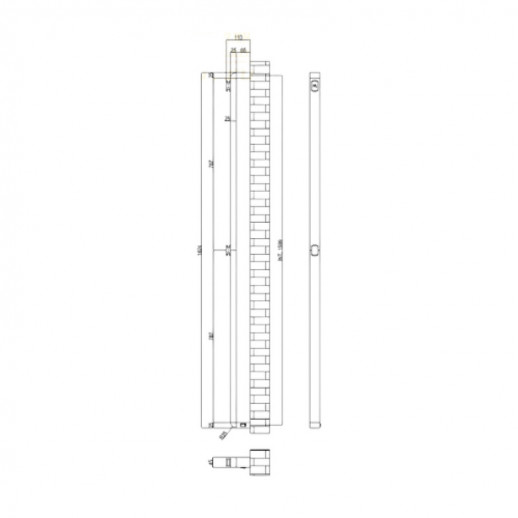 Электрический полотенцесушитель Margaroli Panorama 45x1624мм латунь хром (686CRB-1600)
