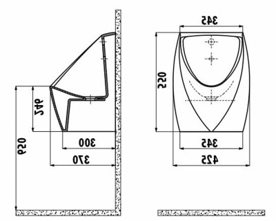 Писсуар Creavit TP645 сенсорный, белый фарфор, 64 см (TP645.00000)