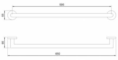 NOFER NIZA 16850.60.S полотенцедержатель 60 см, сталь/матовый