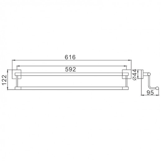 Полотенцедержатель Haiba HB8609 двойной (металл) хром
