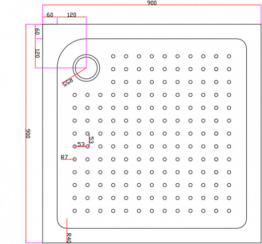Акриловый поддон CEZARES TRAY-A-A-90-15-W0 без сифона