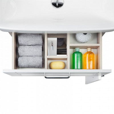 Тумба с раковиной IDDIS Sena 60 напольная белая/под дерево (SEN60W2i95K), дизайн современный