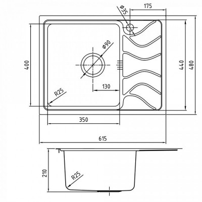 Мойка кухонная из нержавеющей стали IDDIS Reeva (REE61SLi77), классический дизайн