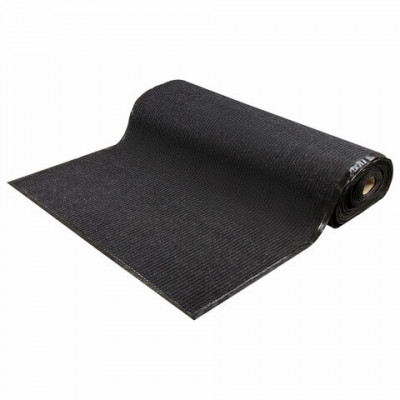 Коврик-дорожка ворсовый влаго-грязезащита LAIMA, 1,2х15 м, толщина 7 мм, черный, В РУЛОНЕ, 602883