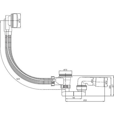 Слив-перелив PlastBrno EVSE150 хром белый
