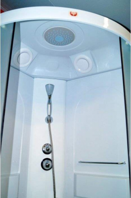 Душевая кабина Parly Аcrilic AE901 90х90х215см, сектор, белый/матовое стекло