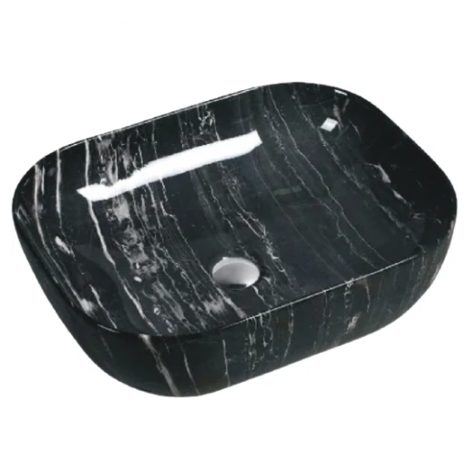 Раковина SantiLine SL-7029 накладная 50х39,5 см, под черный мрамор