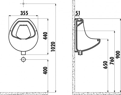 Писсуар Creavit TP600-00CB00E-0000 подвесной белый