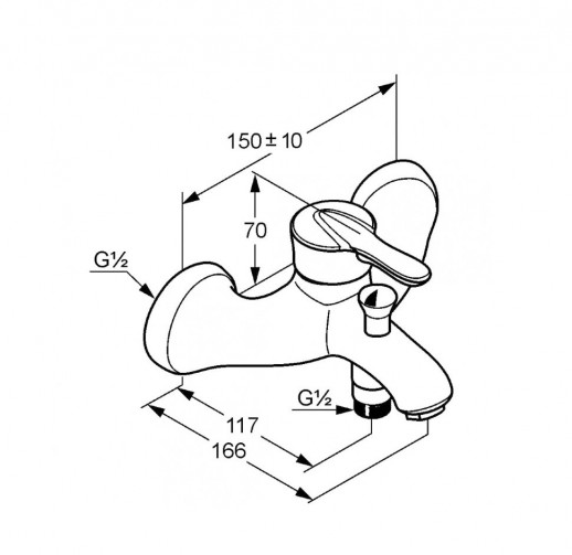 (СНЯТ!) Смеситель для ванны KLUDI Amphora хром 544430575