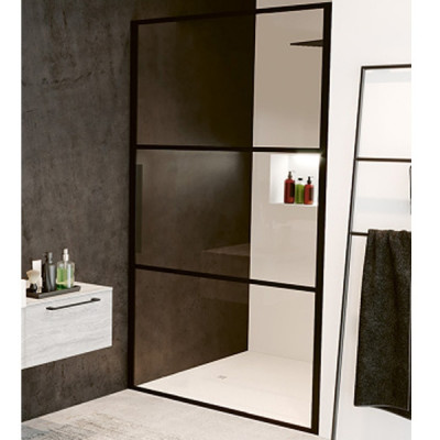 Душевая дверь Riho Grid 90 G004002121 (GB1090000) пр-ль черный стекло прозрачное